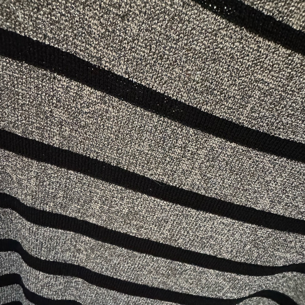 Silver and black dress. Has a bit of shine. Worn twice.
